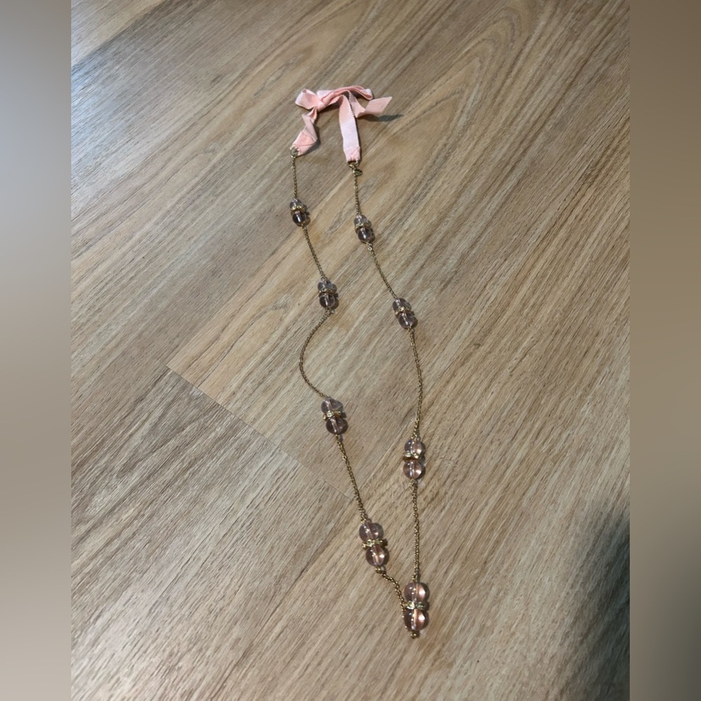 Elegant Pink and Gold Beaded Necklace